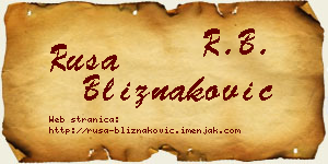 Rusa Bliznaković vizit kartica